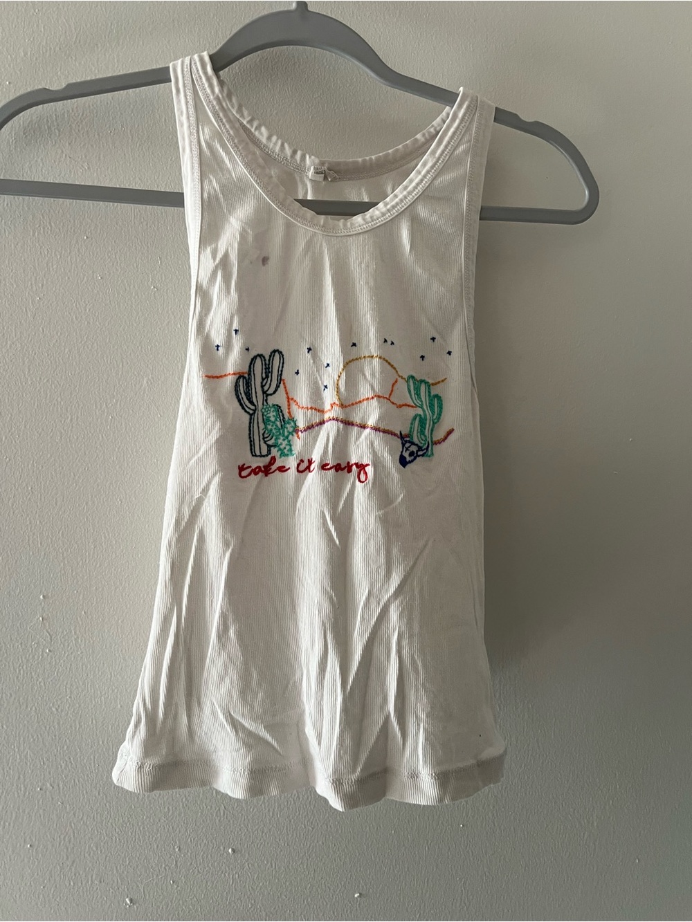 Urban Outfitters White Embroidered Desert Tank Top - Picture 3 of 4
